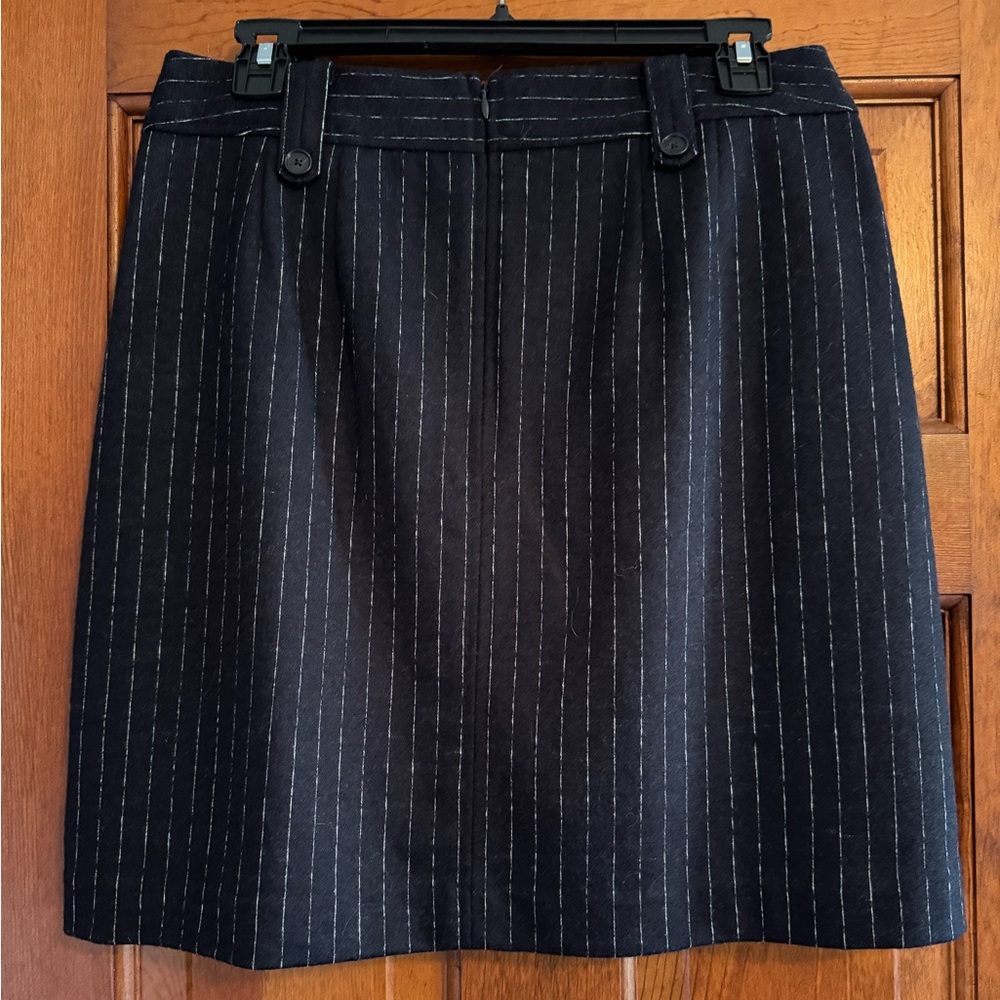 LOFT Navy Pinstripe Pencil Skirt